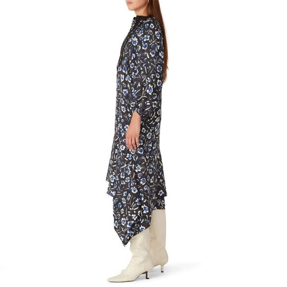 Tory Burch Puffed Sleeve Printed Tunic Dress Size L - Picture 5 of 9